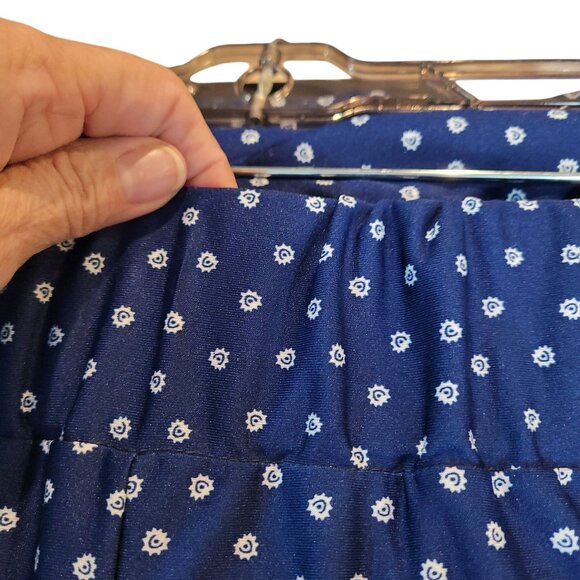 New Directions Womens Blue Paisley Border Print Wide-Leg Pants L Polyester/Spand - Picture 5 of 9